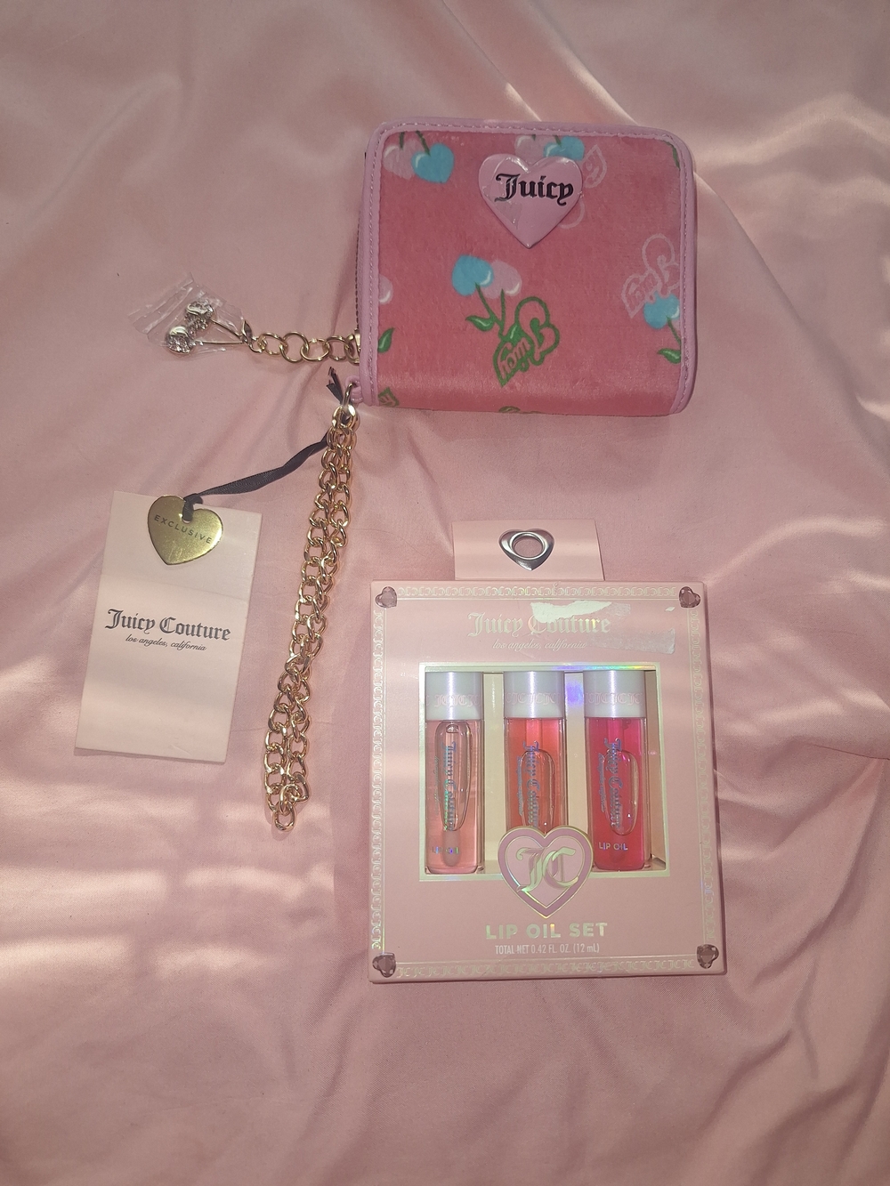 EXCLUSIVE Juicy Couture Pink Floral Wallet & Lip Oil Set - Juicy Couture